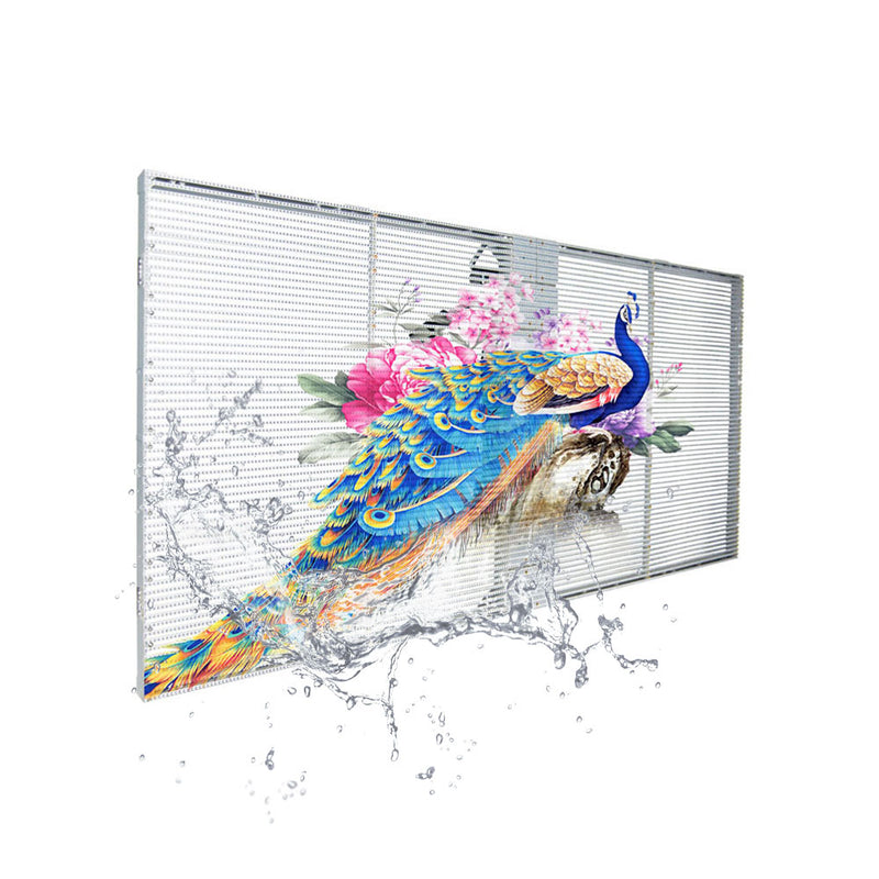 tClear Series Tri-proof P3.9/7.8mm Transparent LED Display 800nits/2500nits/4500nits in Size 1000x500mm Aluminum Cabinet for Indoor Installation for Glass /Window