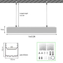 5 Pack H7075 Big Aluminum Extrusion Channel for Suspension Mounting Linear Office Lighting System