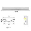 2 Pack L7117 Big Aluminum Extrusion Channel for Recessed Mounting for Ceiling or Wall