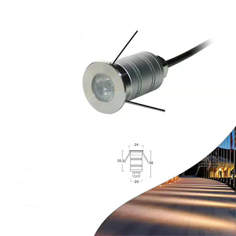 Free Shipping 8PCS Pack 1W DC12V-24V IP67 15° Angle Waterproof Garden Stainless Steel Wall Corner Light Outdoor Spot LED Step Light