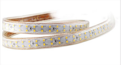 Free Shipping AC 110V 220V SMD2835 High Voltage Flat Strip Light 180 LEDs Per Meter Double Row with the power plug