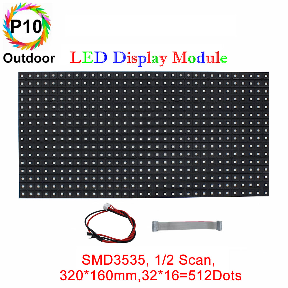 M-OD10L P10 Outdoor LED Display Module, Full RGB 10mm Pixel Pitch LED Panel in 320*160mm with 512 dots, 1/2 Scan, 5000 Nits for Outdoor LED Display