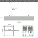 5 Pack H5050 Big Aluminum Extrusion Channel for Suspension Mounting Linear Office Lighting System