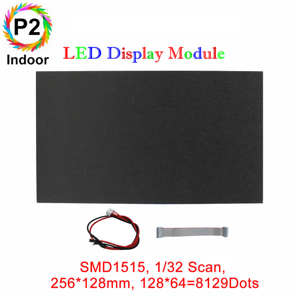 M-HD2 High Definition P2 (2mm) Small Pixel Pitch Indoor LED Module, Full RGB Pixel LED Tile in 256*128mm with 8192 dots, 1/32 Scan, 800 Nits