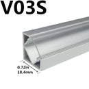 Silver V03 Corner LED Profile 18x18mm V-Shape Corner Mounted LED Aluminum Extrusion