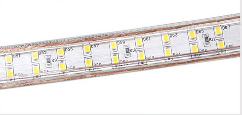 Free Shipping AC 110V 220V SMD2835 High Voltage Flat Strip Light 180 LEDs Per Meter Double Row with the power plug