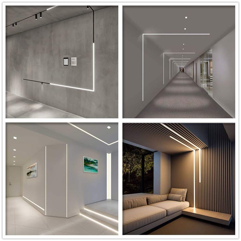 Black LED Profile V03 18x18mm V-Shape Corner LED Aluminum Channel System