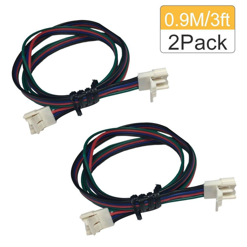 2 Pack (2016 Updated Version) Solderless Jumper Snap Down 4Conductor LED Strip Connectors for 10mm Wide SMD5050 RGB Color Flex LED Strips