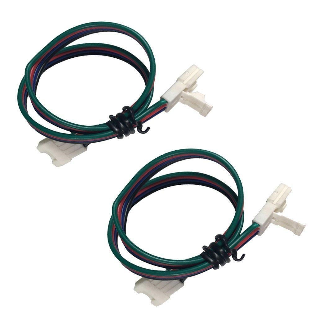 2 Pack (2016 Updated Version) Solderless Jumper Snap Down 4Conductor LED Strip Connectors for 10mm Wide SMD5050 RGB Color Flex LED Strips