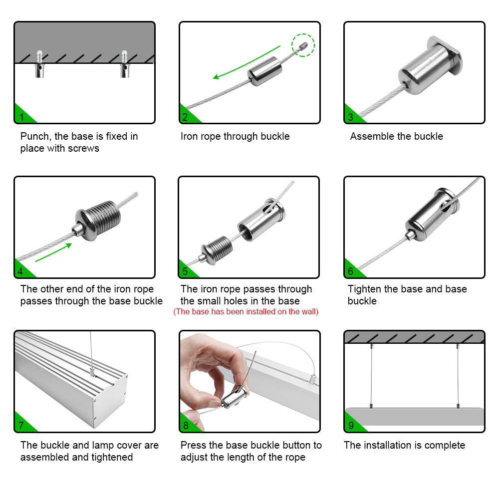 2 Pack H10075 Big Aluminum Extrusion Channel for Suspension Mounting Linear Office Lighting System