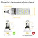 E12 16W LED Corn Bulbs, 1500LM Daylight White 6000K, CRI80+, 120W Incandescent Bulb Equivalent, E12 Base Non-Dimmable LED Lamp,Pack of 6