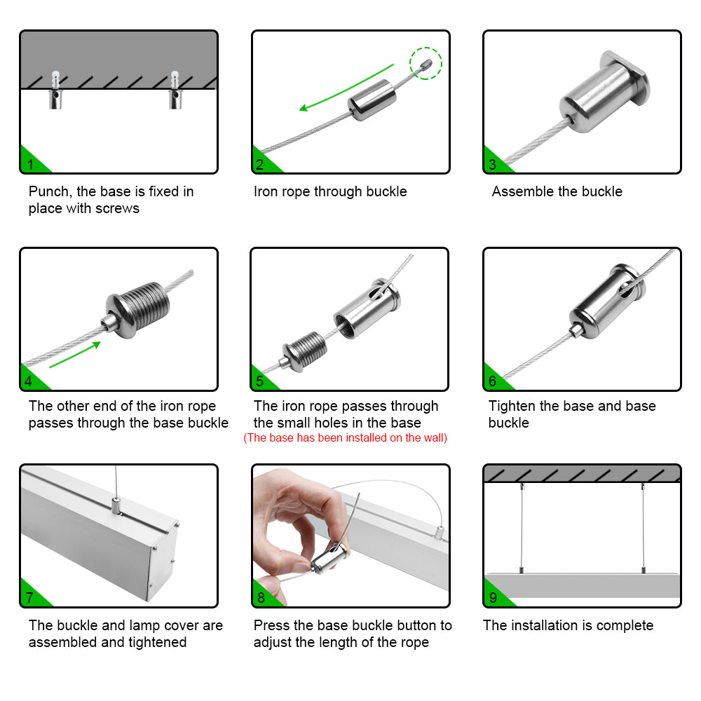 2 Pack H5075 Big Aluminum Extrusion Channel for Suspension Mounting Linear Office Lighting System
