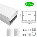 2 Pack H10075 Big Aluminum Extrusion Channel for Suspension Mounting Linear Office Lighting System