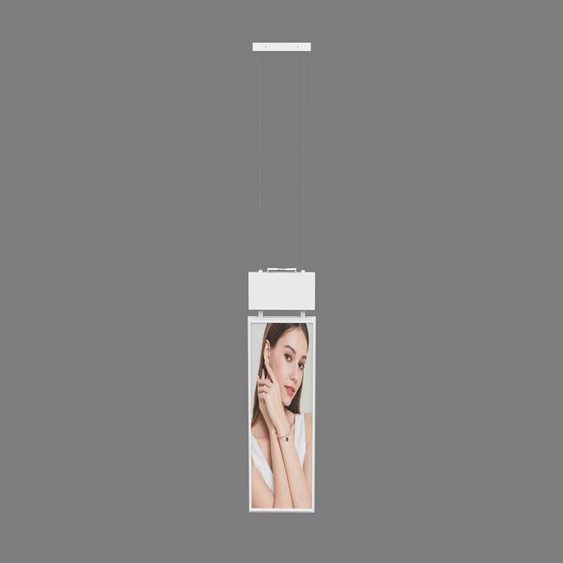49" Hanging Double-Sided Window Facing High Brightness LCD Display  with 700cd/m² + 2,500cd/m² Brightness Portrait Screen in 1080x1920 Resolution