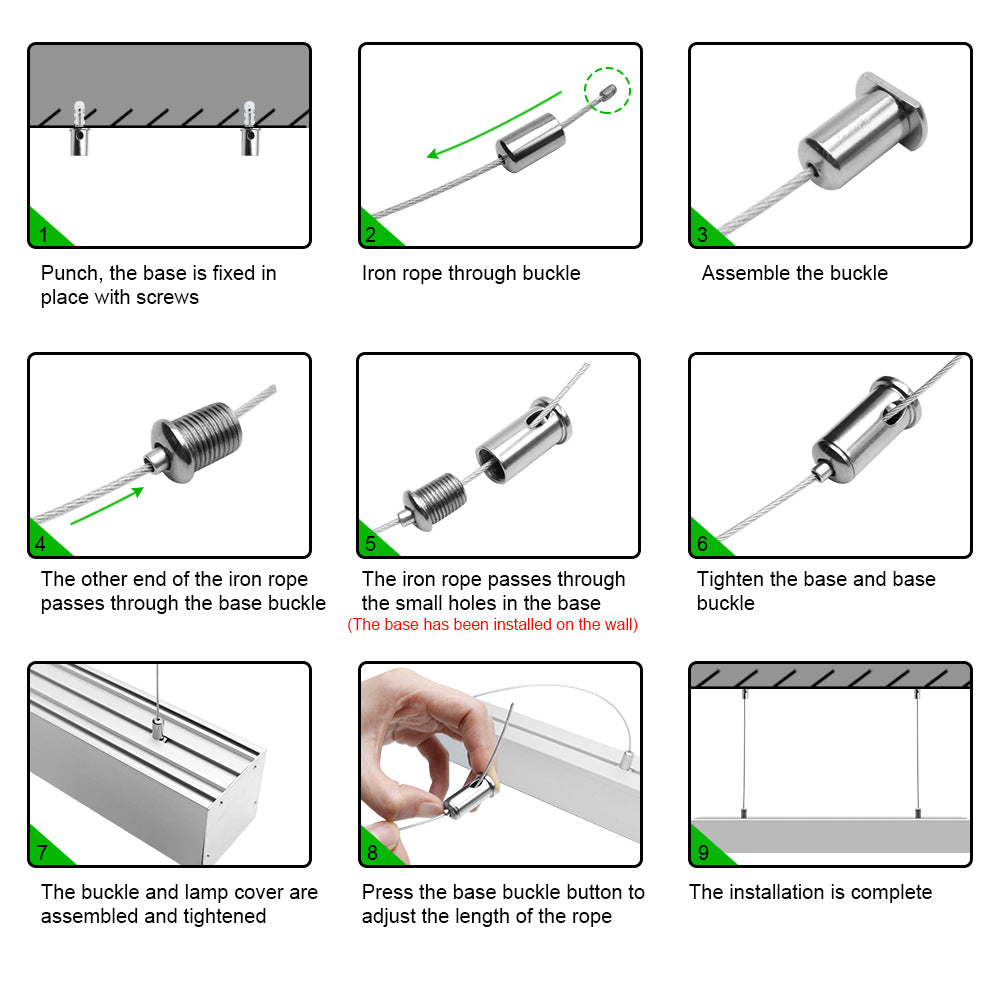 5 Pack H7676 Big Aluminum Extrusion Channel for Pendant Mounting Linear Office Lighting System