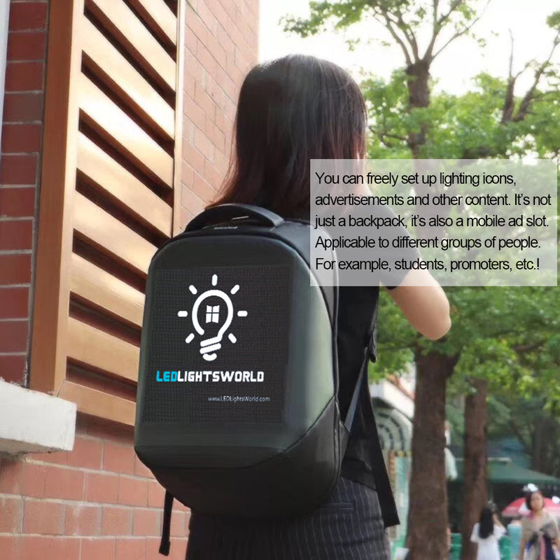 Amazon.com: LIXADA LED Color Screen Customizable Backpack Travel Bag Pack  Bag for Men Women : Electronics