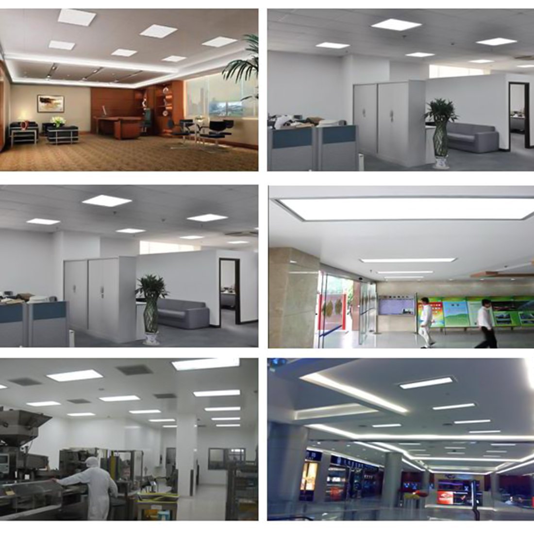 2'x2' (595x595mm) 40W LED Panel Light  in 0.39'' (10mm) Thick  White Trim Flat Sheet Panel Lighting Board Super Bright Ultra Thin Glare-Free