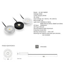 2Pack 3W Waterproof LED Puck Light IP65 Rated LED Undercabinet Light Dimmable Outdoor LED Wall Light