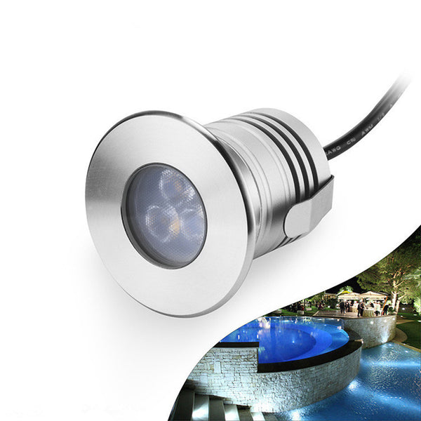 8pcs Pack LED Underwater Pool Lights, 3W 12V-24V DC, IP68 Waterproof, Stainless Steel Aluminum, lamp for Inground Swimming Pools Ponds Fountains Steps