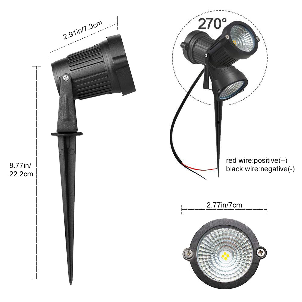 8 Pack 3W LED Landscape Lights Warm White 12V Waterproof Garden Pathway Lights Outdoor Spotlights