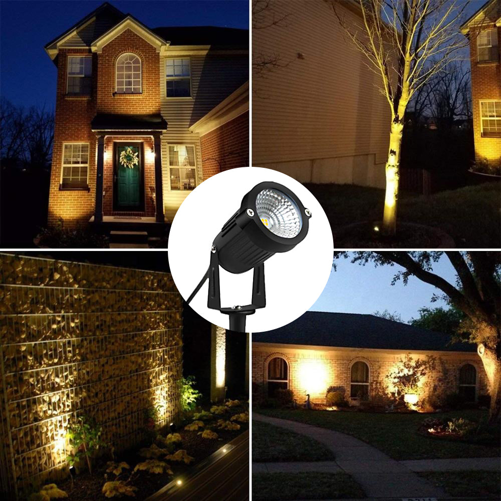 8 Pack 3W LED Landscape Lights Warm White 12V Waterproof Garden Pathway Lights Outdoor Spotlights