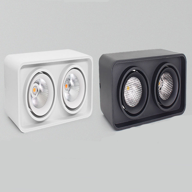Free Shipping 2PCS Pack 7W/10W AC110-AC220V Dual-Head Square LED Downlight Anti-glare LED Spotlight for Living Room Home Ceiling Aisle Lighting