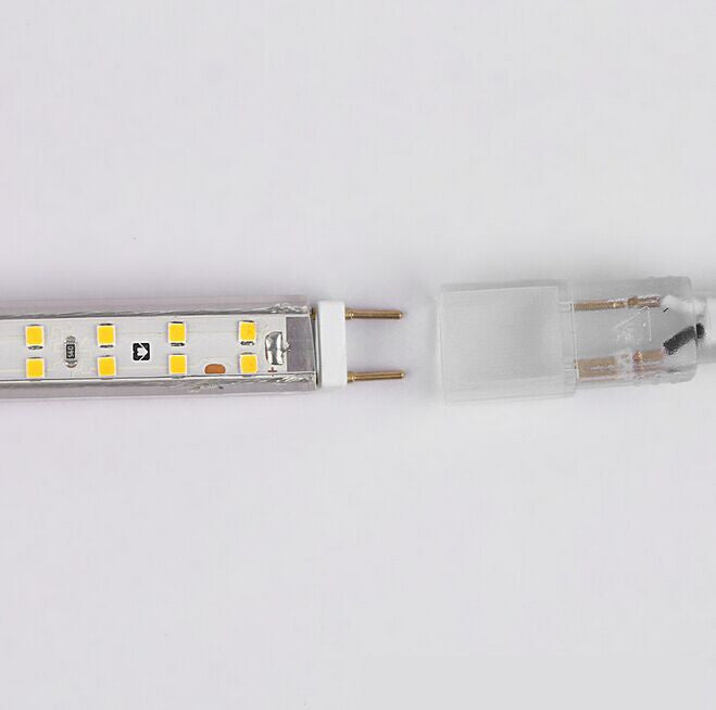 Free Shipping AC 110V 220V SMD2835 High Voltage Flat Strip Light 180 LEDs Per Meter Double Row with the power plug
