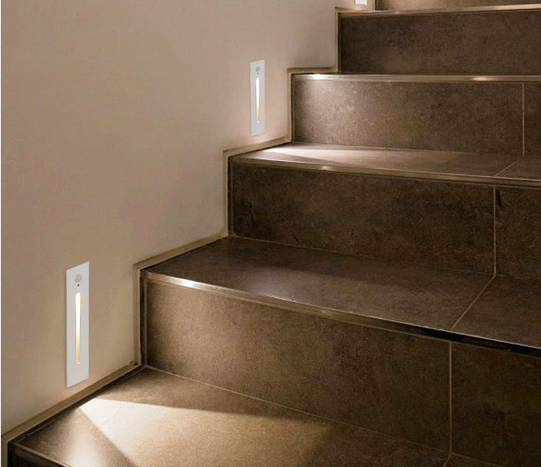 Free Shipping 4PCS Pack 3W AC100-240V IP65 Waterproof LED Wall Light Infrared Induction LED Stair Lights