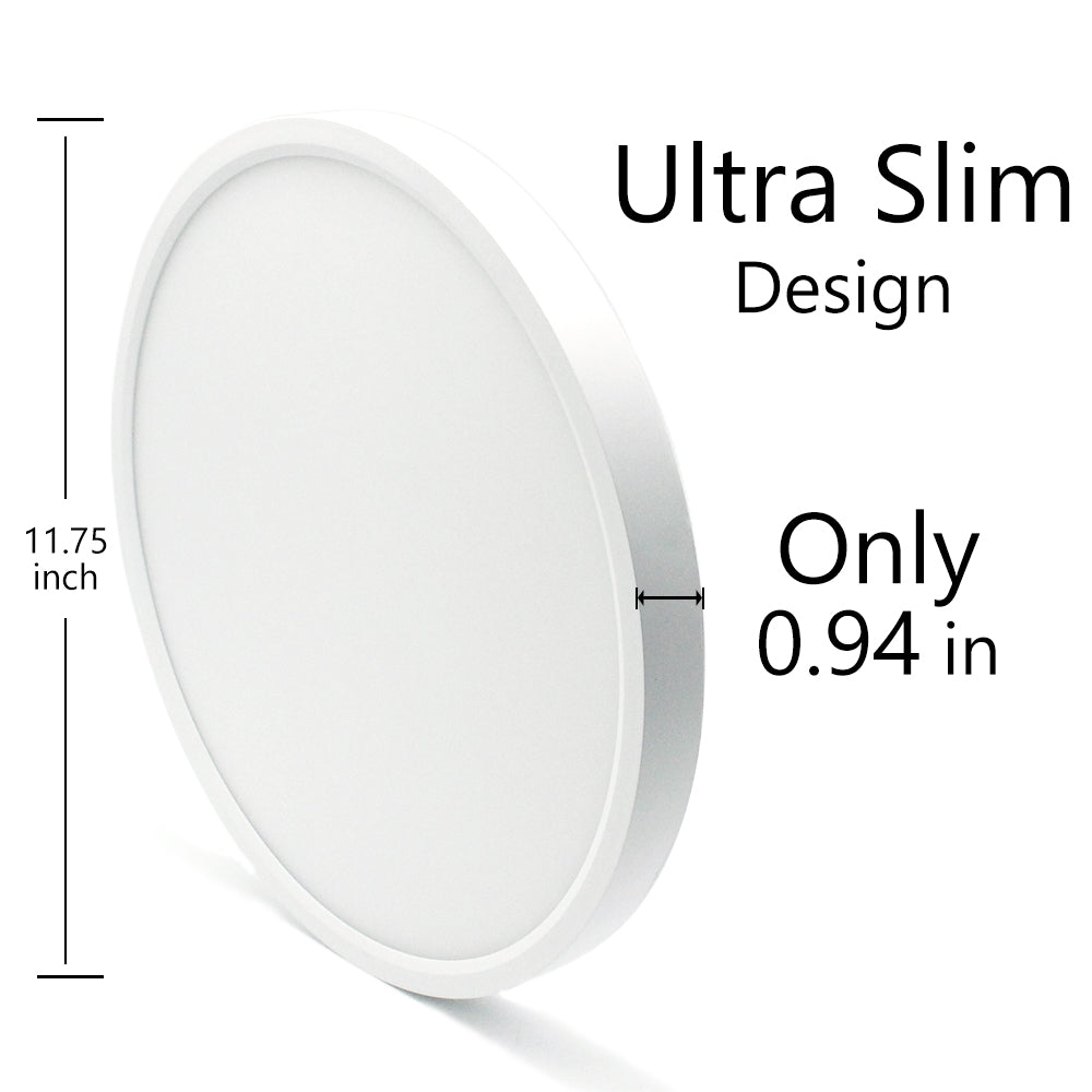 Free Shipping 2 Pack 12 Inch Modern LED Ceiling Light Flush Mount 24W Kitchen Bedroom Bathroom Lamp