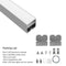 Bingotec 5pcs - Pack 3.3ft Aluminum LED Channel, 50×50mm, Anodized, Extruded Aluminum Profile, with Milky White Cover, Silver Housing Aluminum Track, fit for < 38mm Width LED Strip Light Installation
