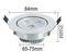 Directional 3W (Three 1 watt) LED Downlight with 2.55in-2.95in Cutout and 3.3in Trim
