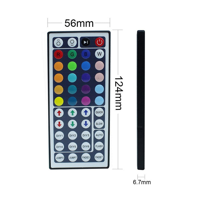 LED Strip Light Remote Controller, 44 Key Button 4-Pin Wireless Control IR  Remote for DC 12V RGB Rope Lighting