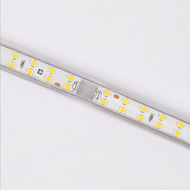 Free Shipping AC 110V 220V SMD2835 High Voltage Flat Strip Light 180 LEDs Per Meter Double Row with the power plug