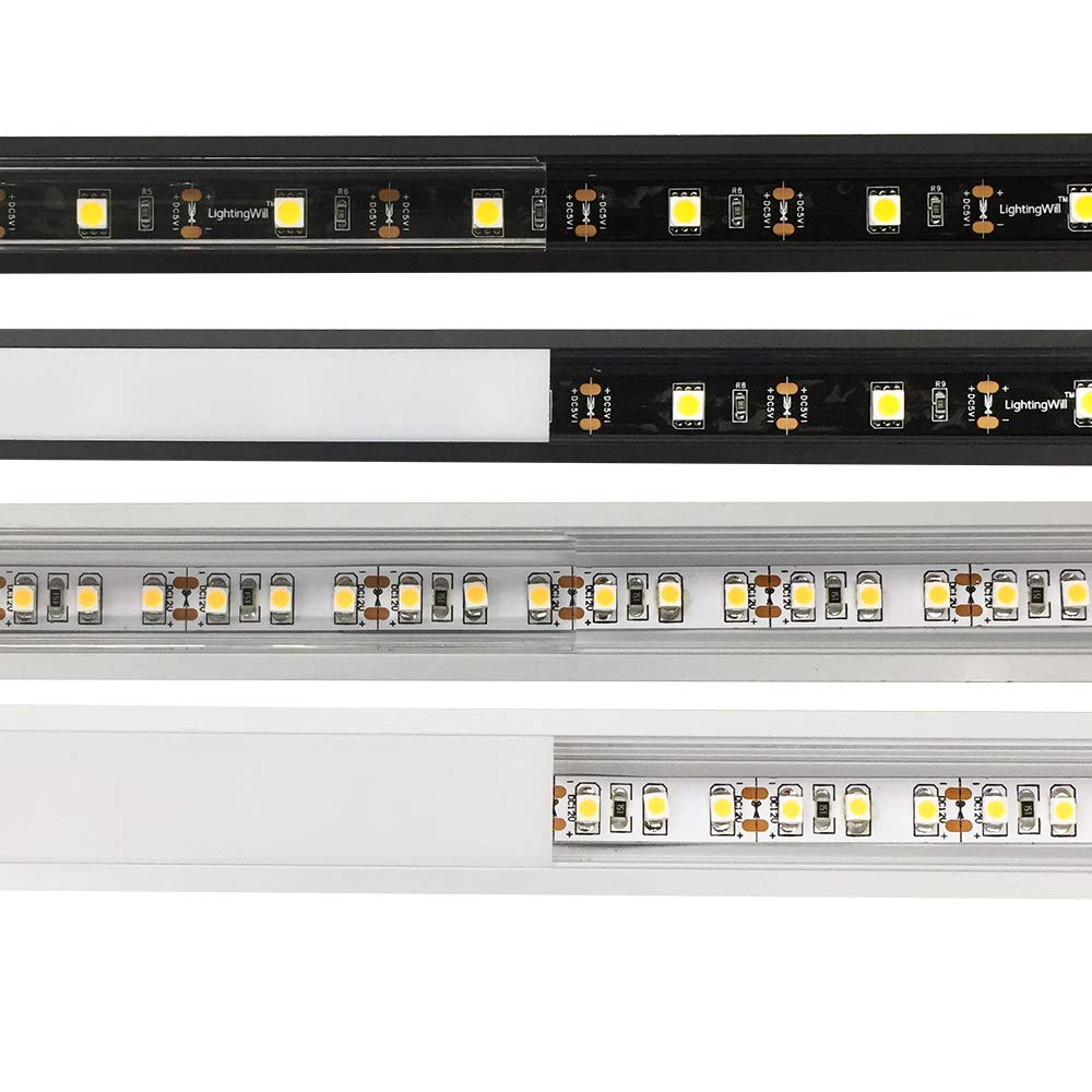 Black LED Profile U01 9x23mm U-Shape LED Aluminum Channel System