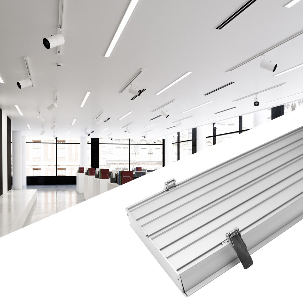 2 Pack H20050 Big Aluminum Extrusion Channel for Flush Mounting Linear Office Lighting System