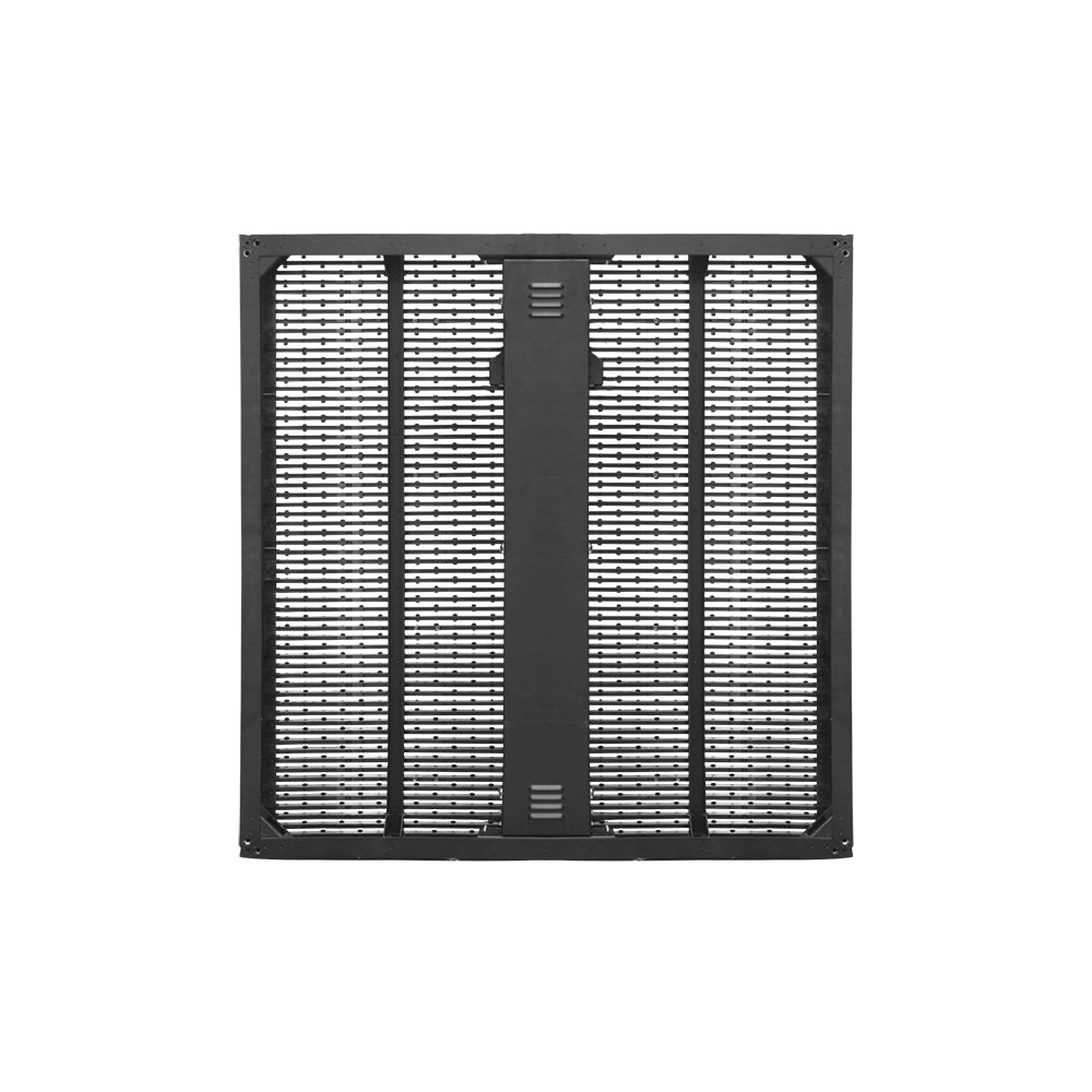 oClear Pro Series Outdoor Waterpoof P15.6/15.6mm Transparent LED Mesh Display High Brightness 6800nits in Size 1000x1000mm Aluminum Cabinet for Fixed Installation