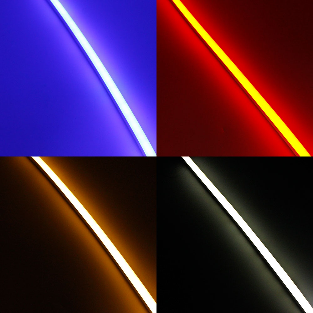 1M/5M/10M/20M  Pack of T1225 LED Neon Light Housing Kit with End Caps and Mounting Clips, Flexible Neon Channel Fit for 12mm Wide LED Strip Lights