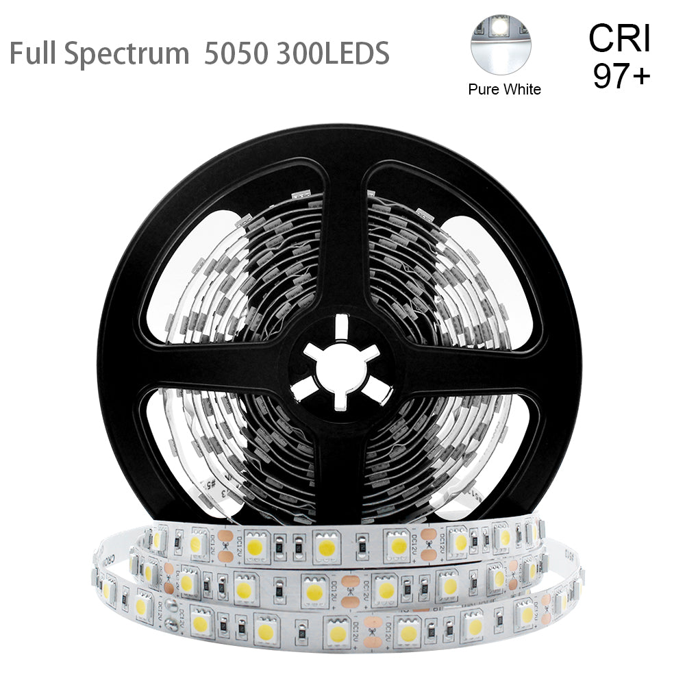 16.4FT 5Meter SMD5050 300LED 12V 60W True Color CRI95+ Full 16.4FT 5Meter SMD5050 300LED 12V 60W True Color CRI95+ Full