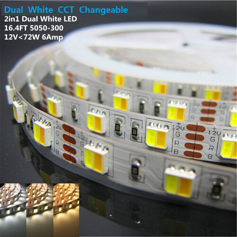 Dual White color temperature adjustable LED flexible strip