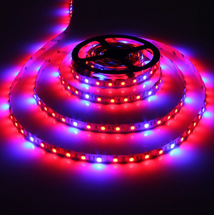 Plant Growth RED:BLUE /660nm:460nm  LED Grow Light  SMD5050 30LEDs 12V 7.2W Per Meter Strip