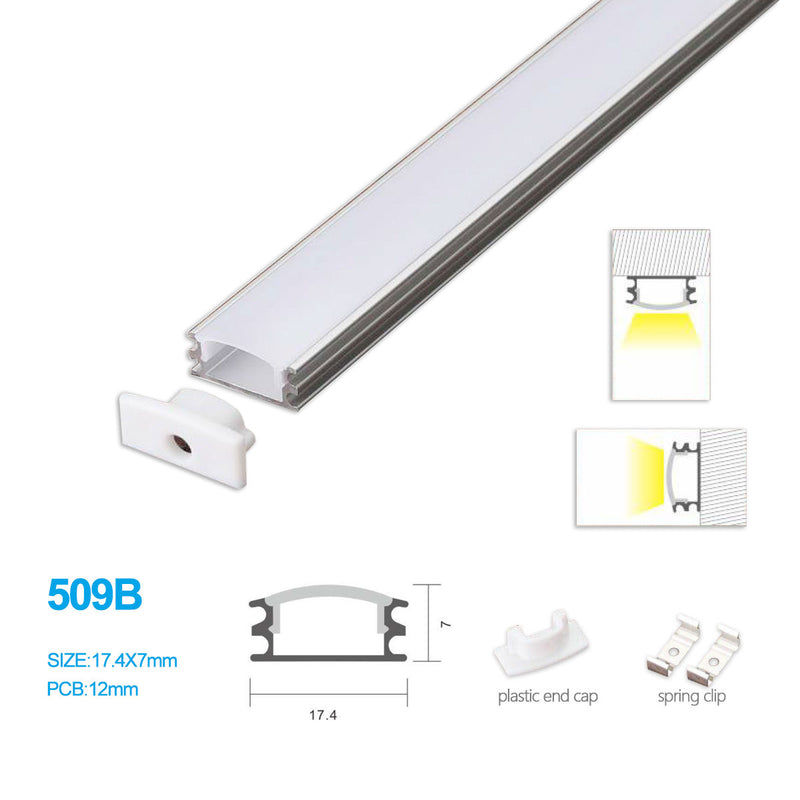 RECESSED / SURFACE MOUNTED - ALUMINIUM PROFILE FOR LED STRIP FIXTURE (DEPTH  7MM)
