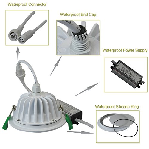 Waterproof IP65 CRI>80 Round LED Downlight Vapor Proof Fit for Shower, Sauna and Outdoor Lighting