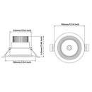 5W Dimmable COB LED Downlight Light Cut-out 2.5in (65mm) 60 Beam Angle 50W Halogen Bulbs Equivalent