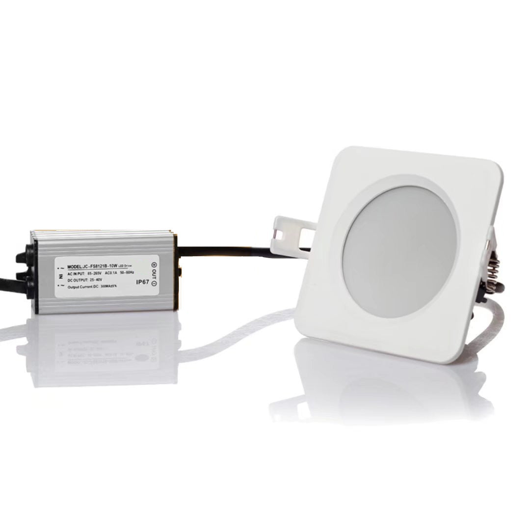 5W/7W/9W/12W/15W Waterproof IP65 CRI>80 Square LED Downlight for Shower, Suana and Outdoor Lighting