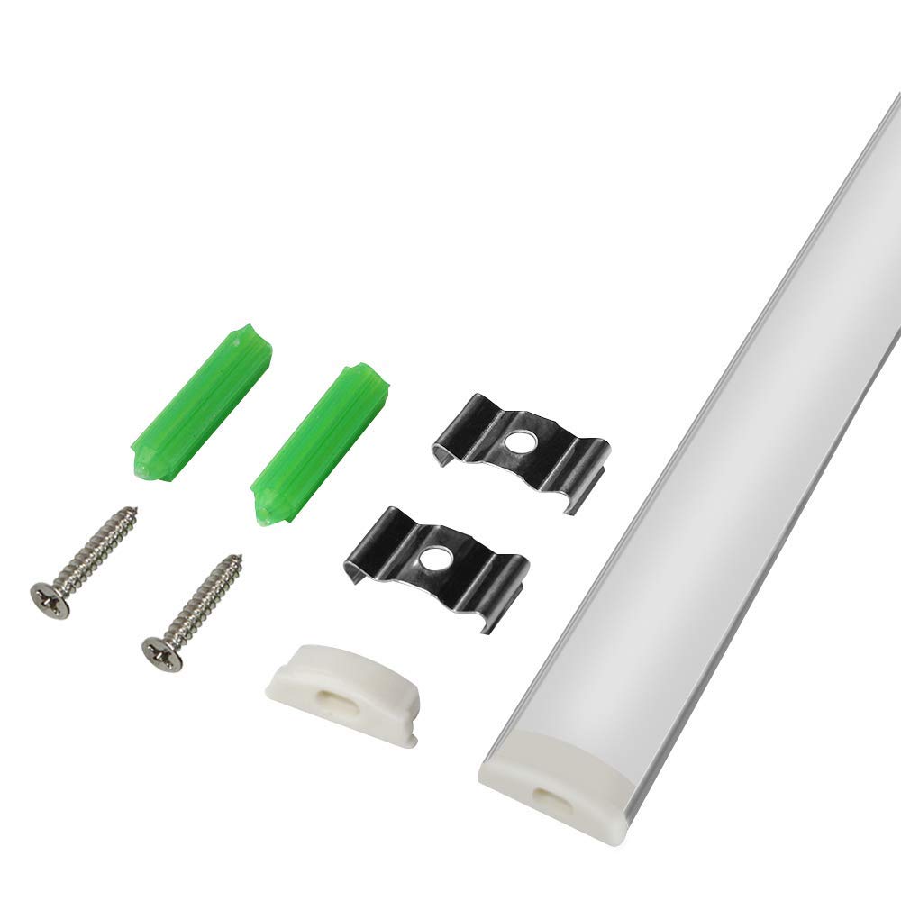 5Pack 1Meter (40'') Ultra-Thin Silver Bendable Aluminum Channel System for LED Strip Installations