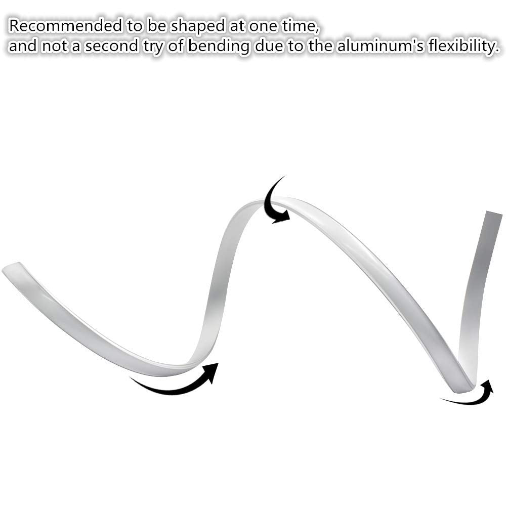 5Pack 1Meter (40'') Ultra-Thin Silver Bendable Aluminum Channel System for LED Strip Installations