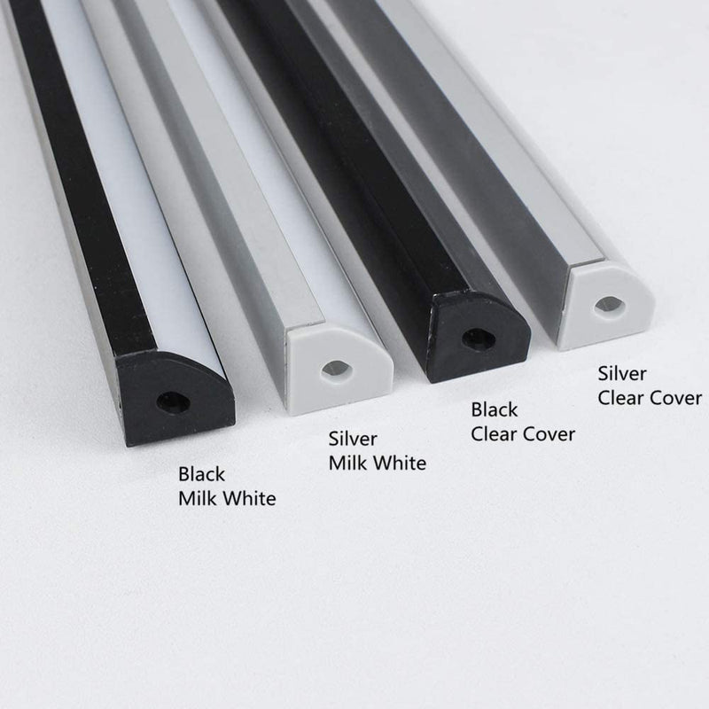 Silver Corner LED Aluminum Profile V02 16x16mm V-Shape Curved Cover Corner Mounting Aluminum Channel
