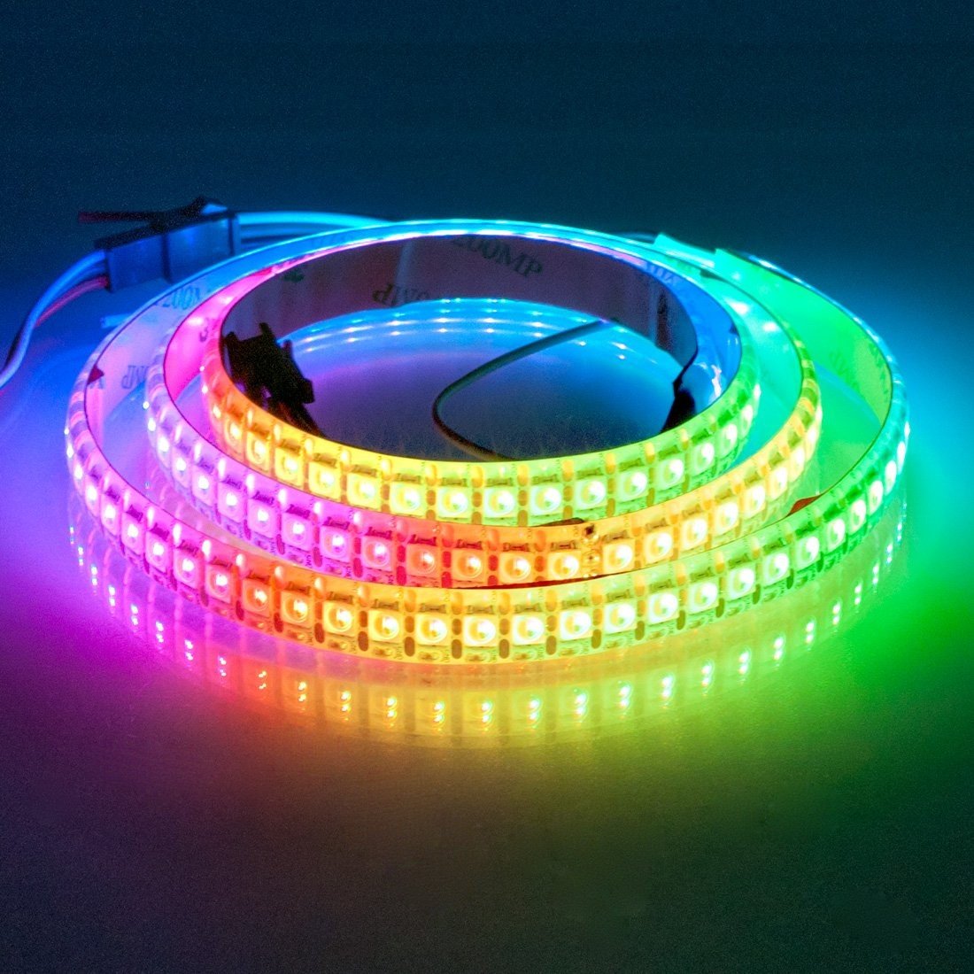 DC 5V SK6812 Individually Addressable LED Strip Light 5050 RGBW 6.6 Feet (200cm) 144LED/Meter LED Pixel Flexible Tape White PCB