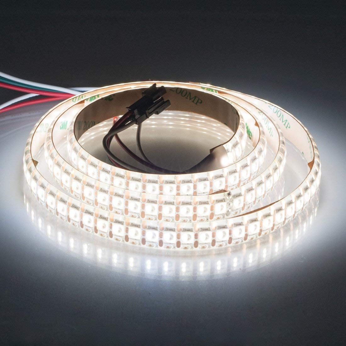 DC 5V SK6812 Individually Addressable LED Strip Light 5050 RGBW 6.6 Feet (200cm) 144LED/Meter LED Pixel Flexible Tape White PCB