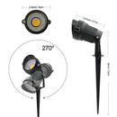 8 PACK of 5W Warm White Outdoor IP65 Ground Inserted LED Garden Light Bullet Head Black Finish